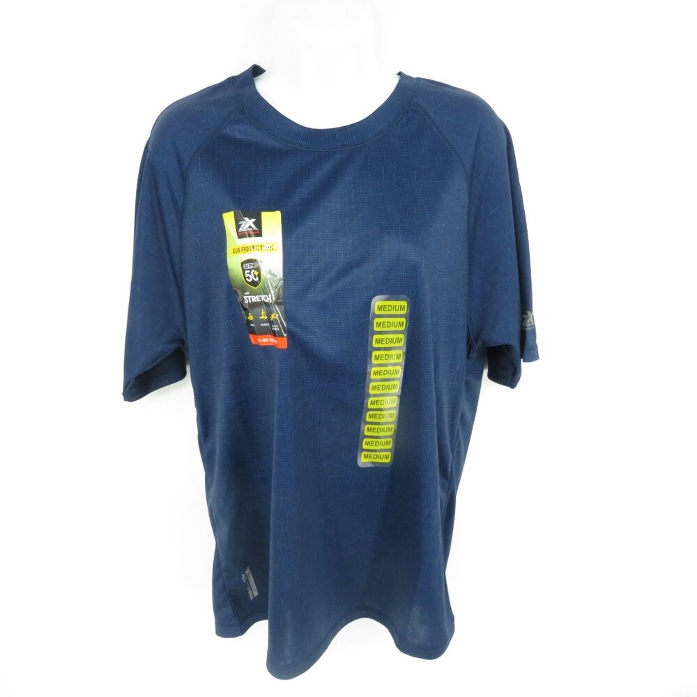 ZeroXposur Mens Medium Navy UPF 50+ Stretch Quick Dry Shirt NWT $48